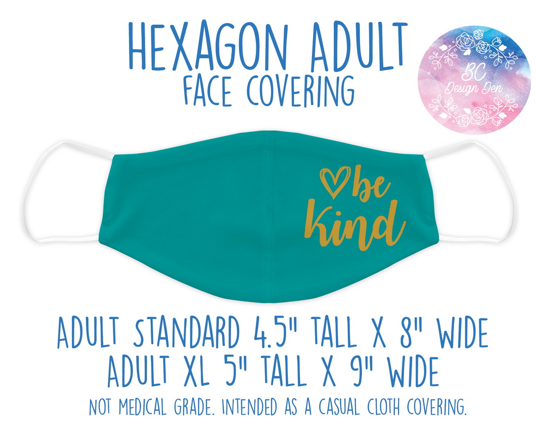 Face Covering Be Kind Teal Gold