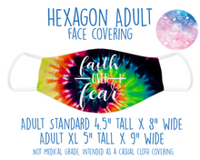 Load image into Gallery viewer, Face Covering Faith Over Fear Tye Dye Rainbow
