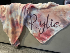 Personalized Tye Dye Effect Blanket