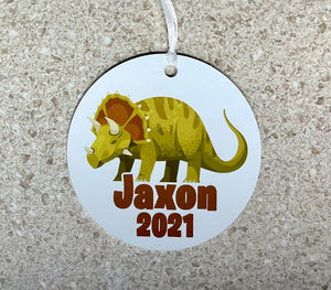 Triceratops Dinosaur Personalized Ornament