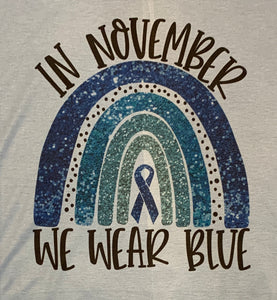 In November We Wear Blue Rainbow Diabetes Awareness Unisex T-shirt