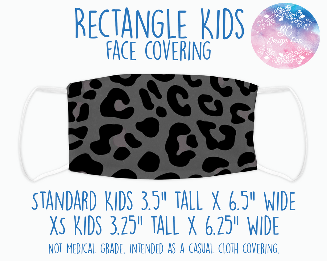 Face Covering Leopard Print Black Grey